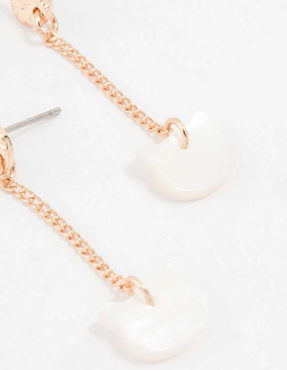 Gold Cat Drop Earrings