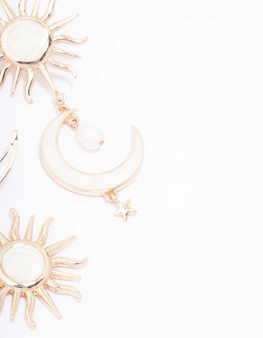 Gold Celestial Marble Drop Earrings