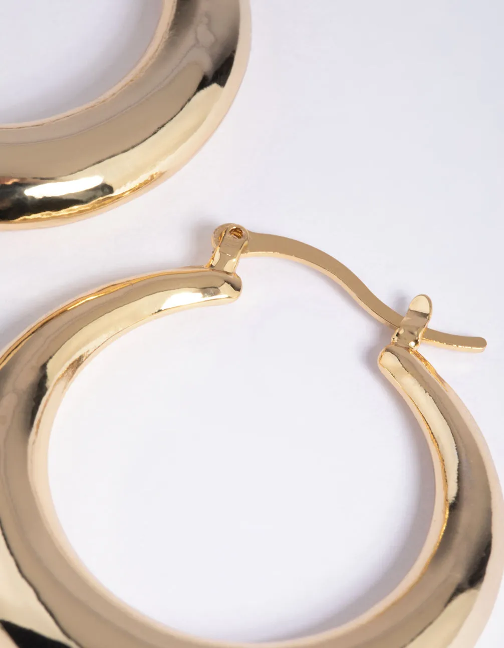 Gold Plated Brass Creole Hoop Earrings