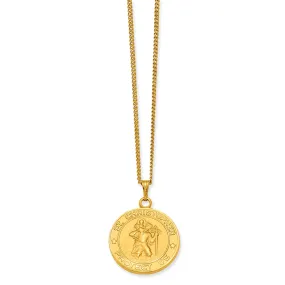 Gold Plated St. Christopher Medal Necklace