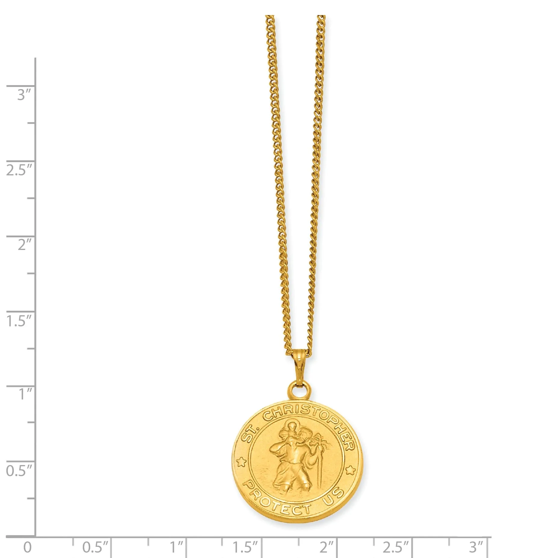 Gold Plated St. Christopher Medal Necklace