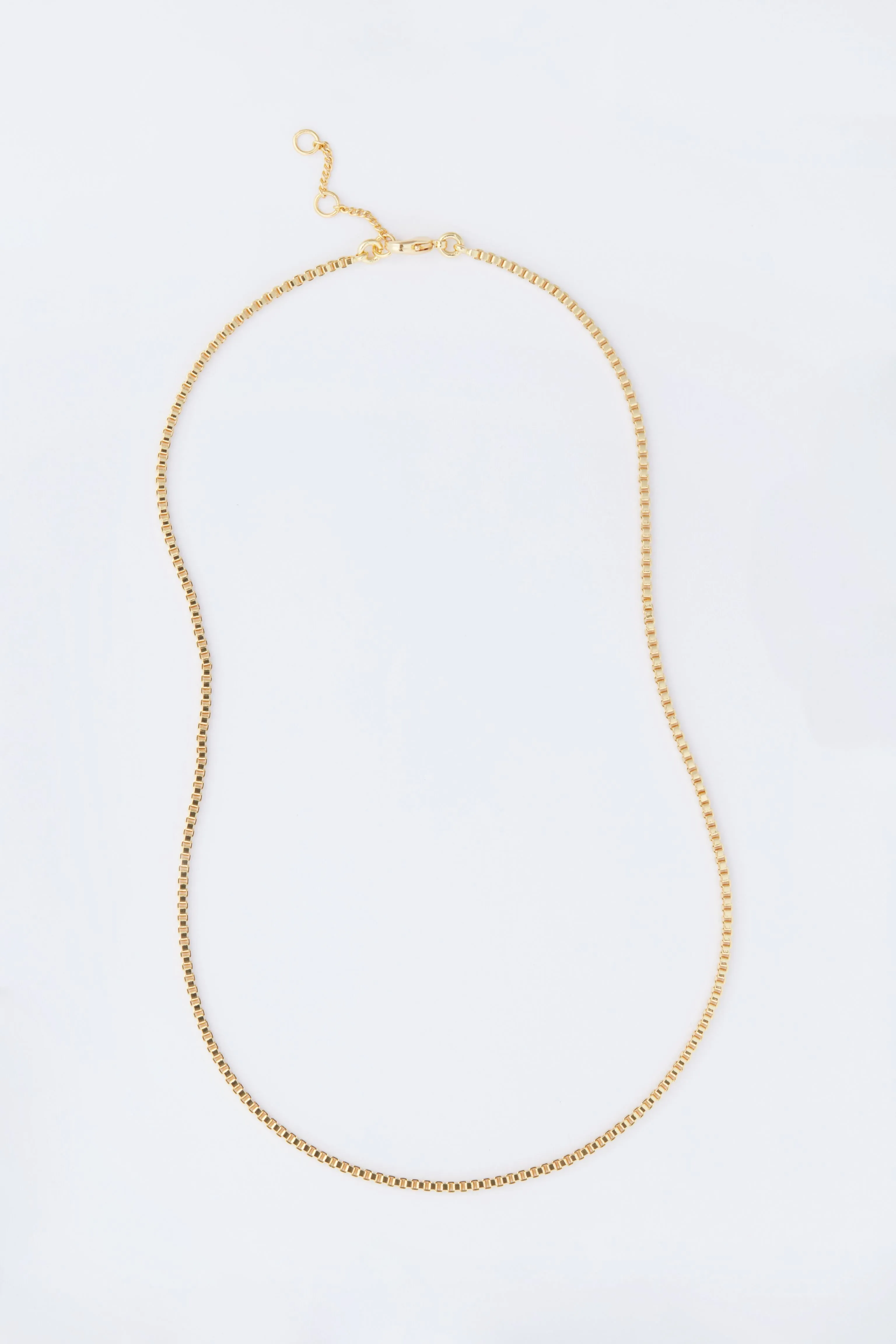 Gold Thin Box Chain Necklace