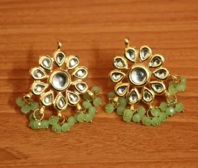 Grape Green Crystal Kundan Meenakari Studs
