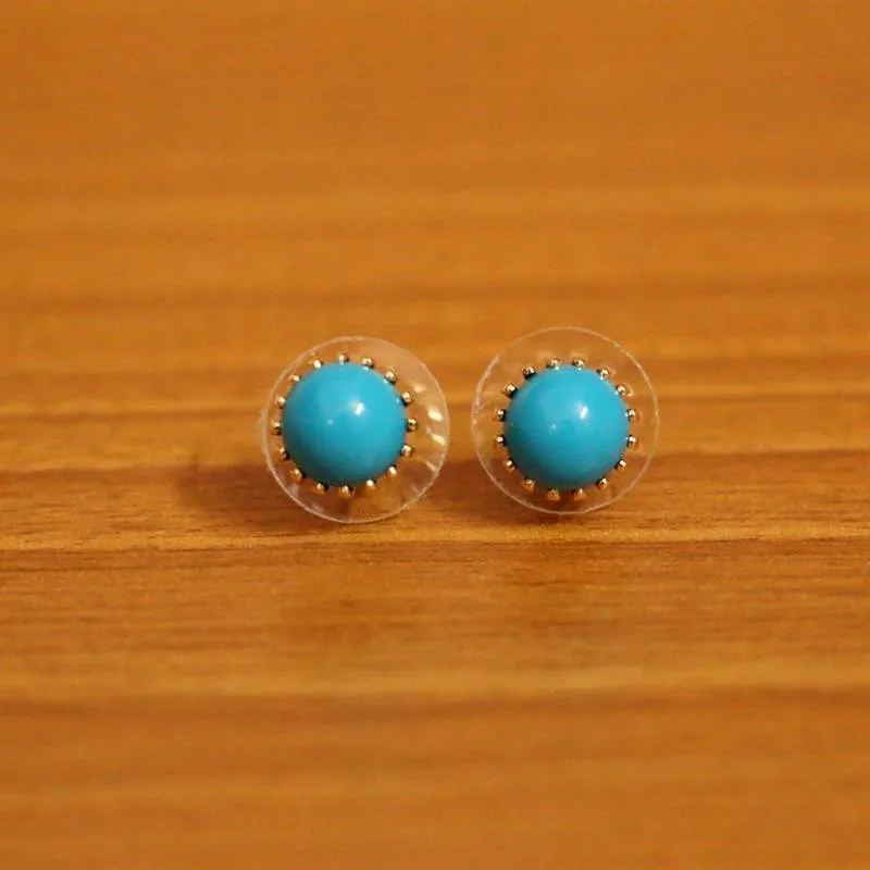 Grey Pearl Round Shaped Basket Studs