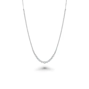HalfWay Riviera Diamond Tennis Necklace (1.04 ct.) Buttercup Setting in 14K Gold