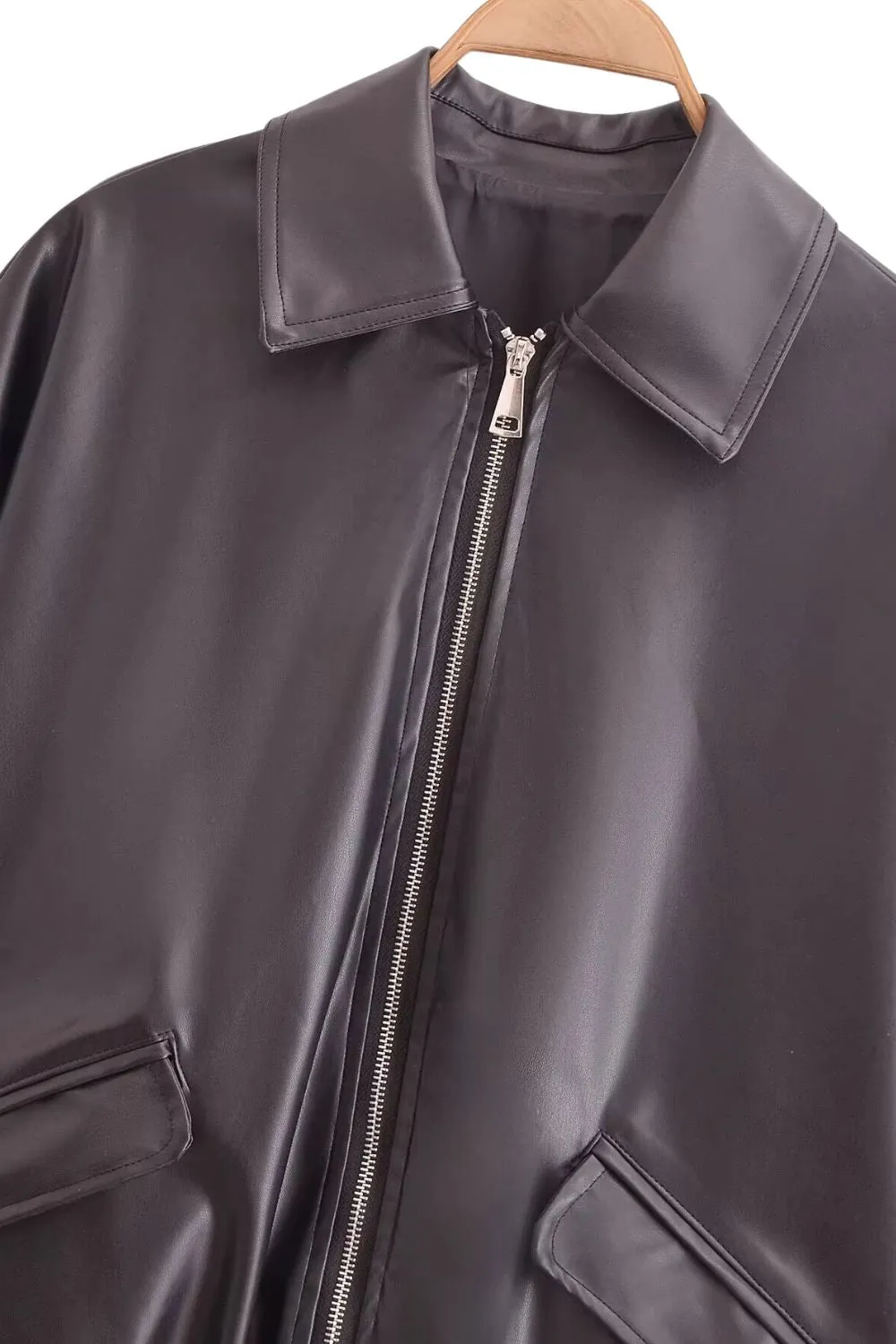 'Harper' Faux Leather Relaxed Jacket