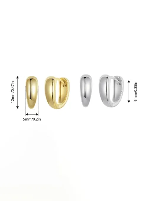 Hoop Earrings Chunky Top, 925 Sterling Silver, 18K Gold Plated Huggie Hoop Earrings