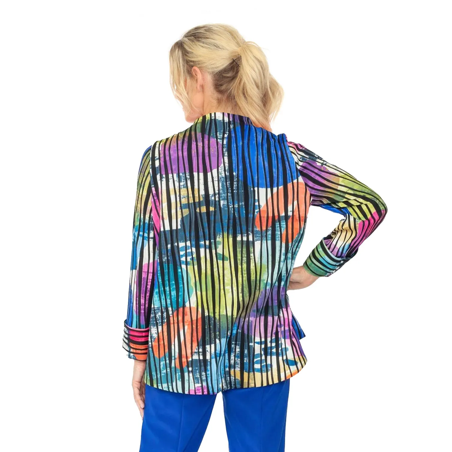 IC Collection "It Pops" Multicolor One-Button Jacquard Jacket - 6970J