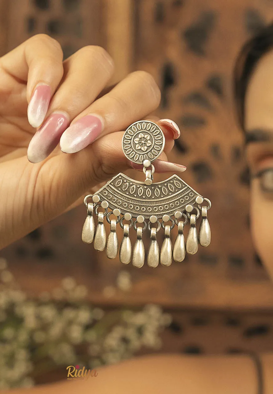 Intricate Sequence Rain Drops Dangler Earrings