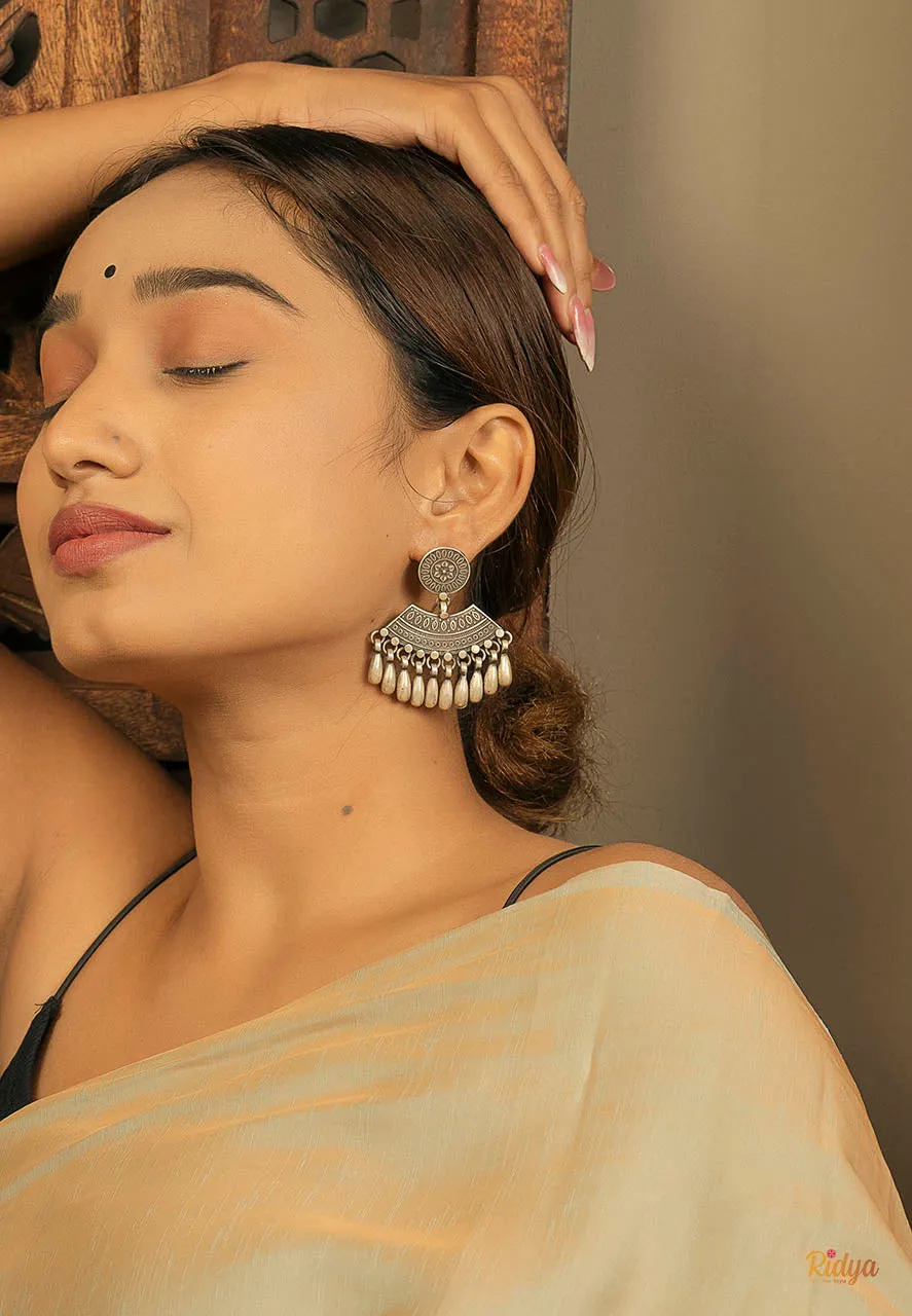 Intricate Sequence Rain Drops Dangler Earrings