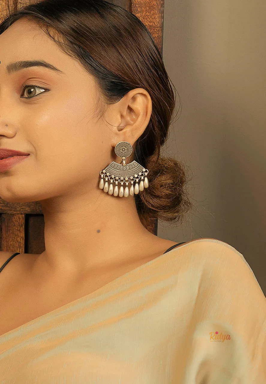 Intricate Sequence Rain Drops Dangler Earrings