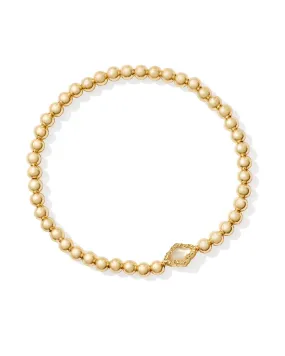 Kendra Scott Abbie Gold Beaded Stretch Bracelet in Natural Mother of Pearl
