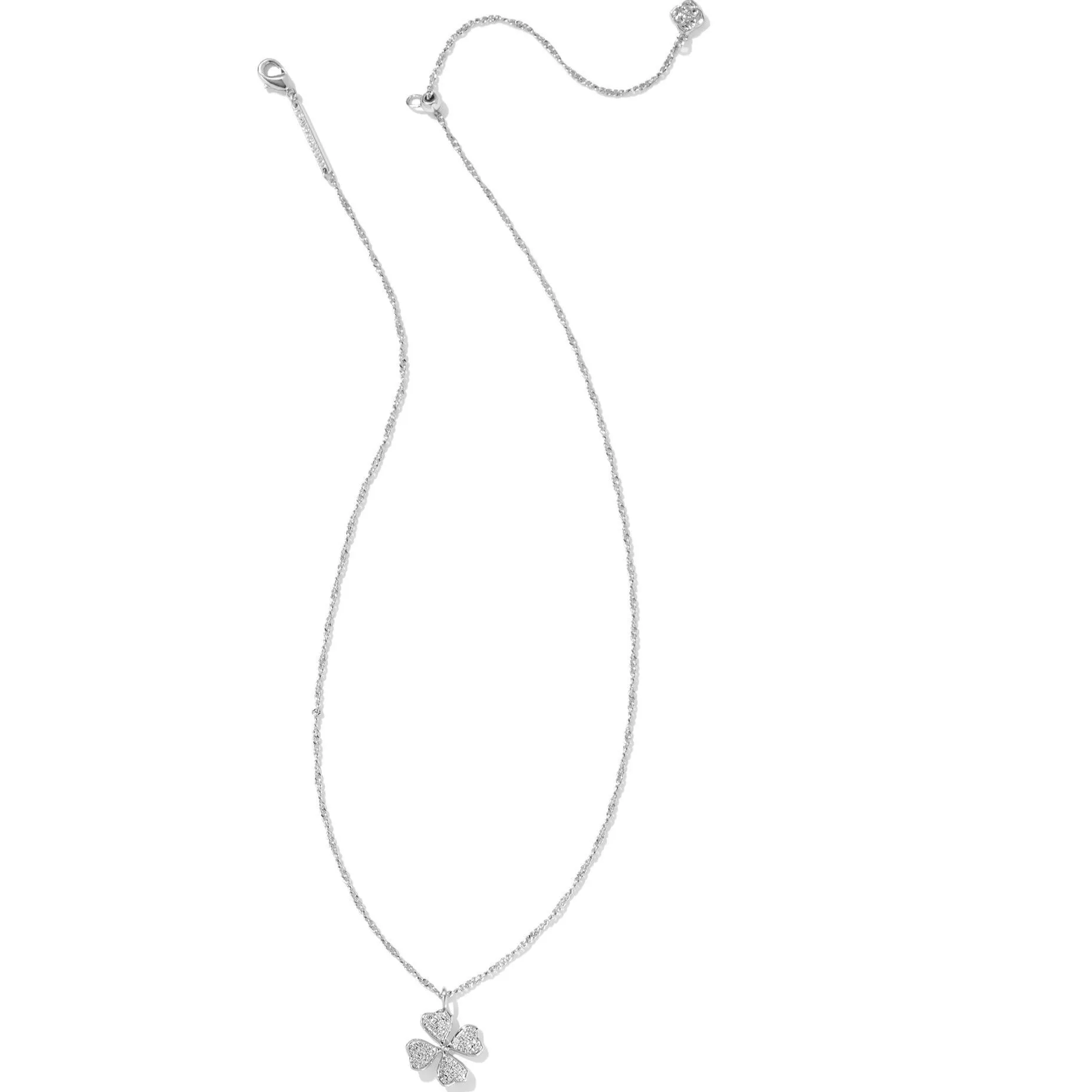 Kendra Scott | Clover Crystal Short Pendant Necklace in Silver