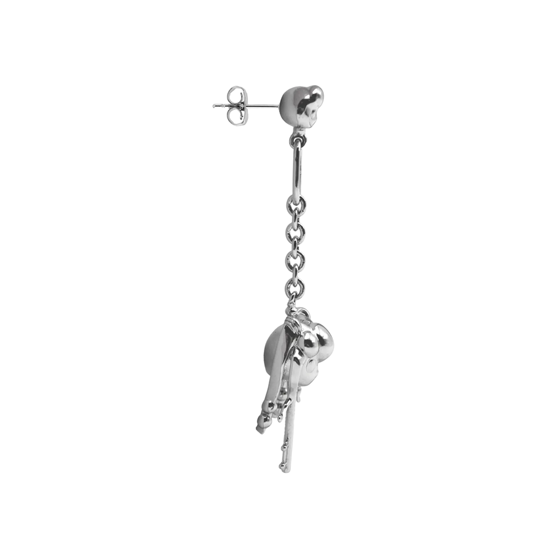 Key Drop Earrings in Silver