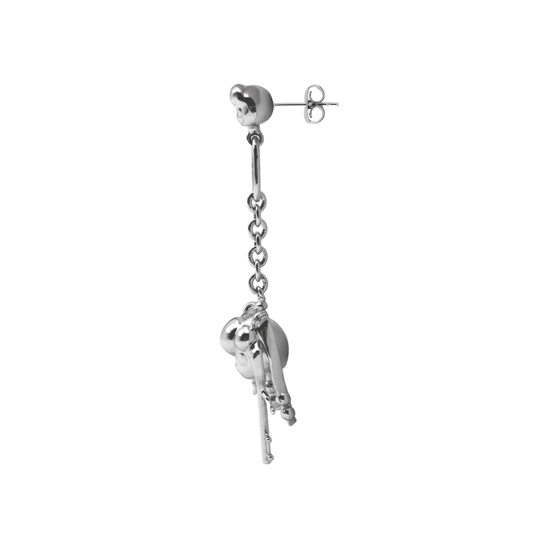 Key Drop Earrings in Silver