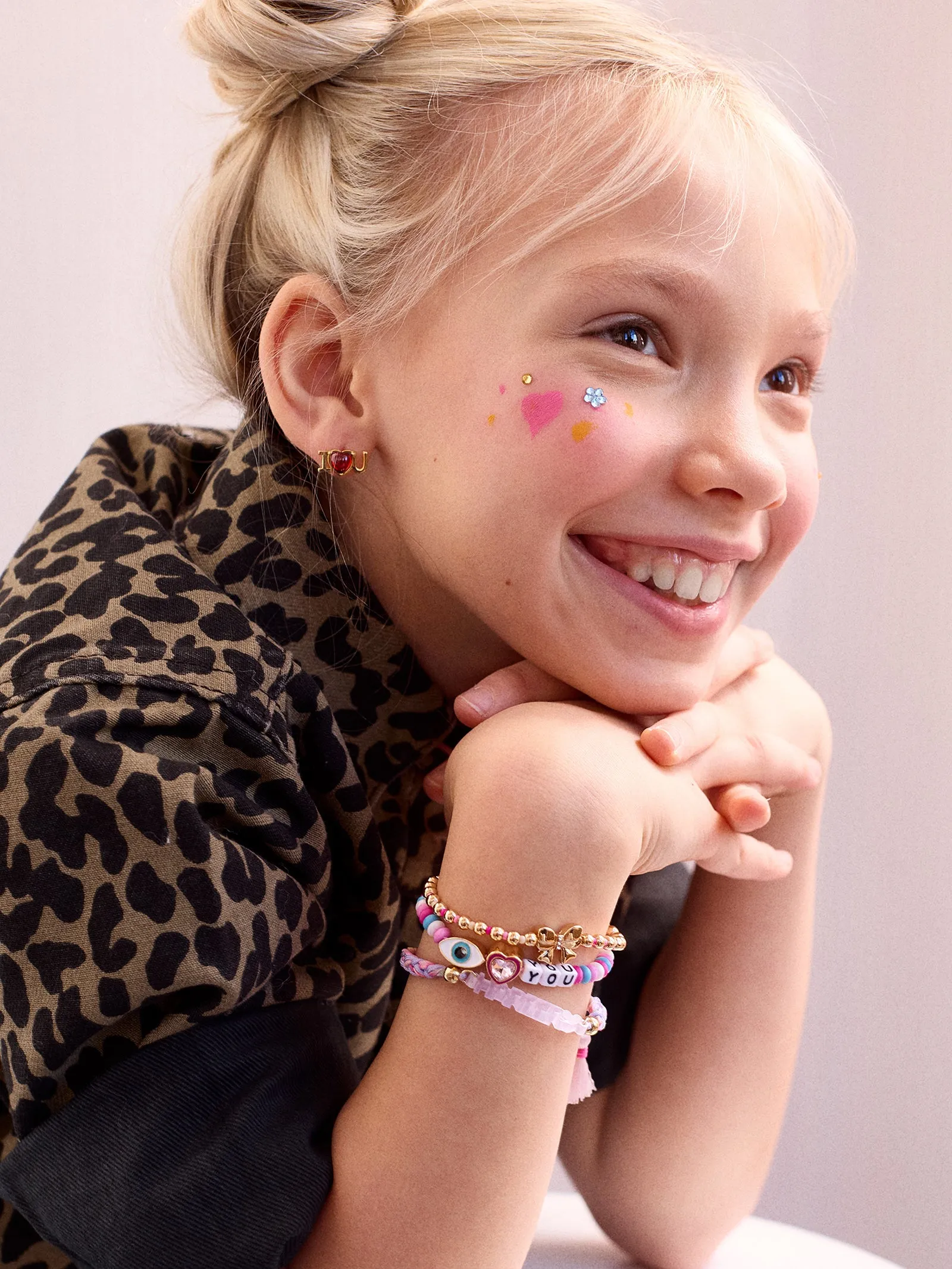 Kids' I Love You Beaded Bracelet - Evil Eye