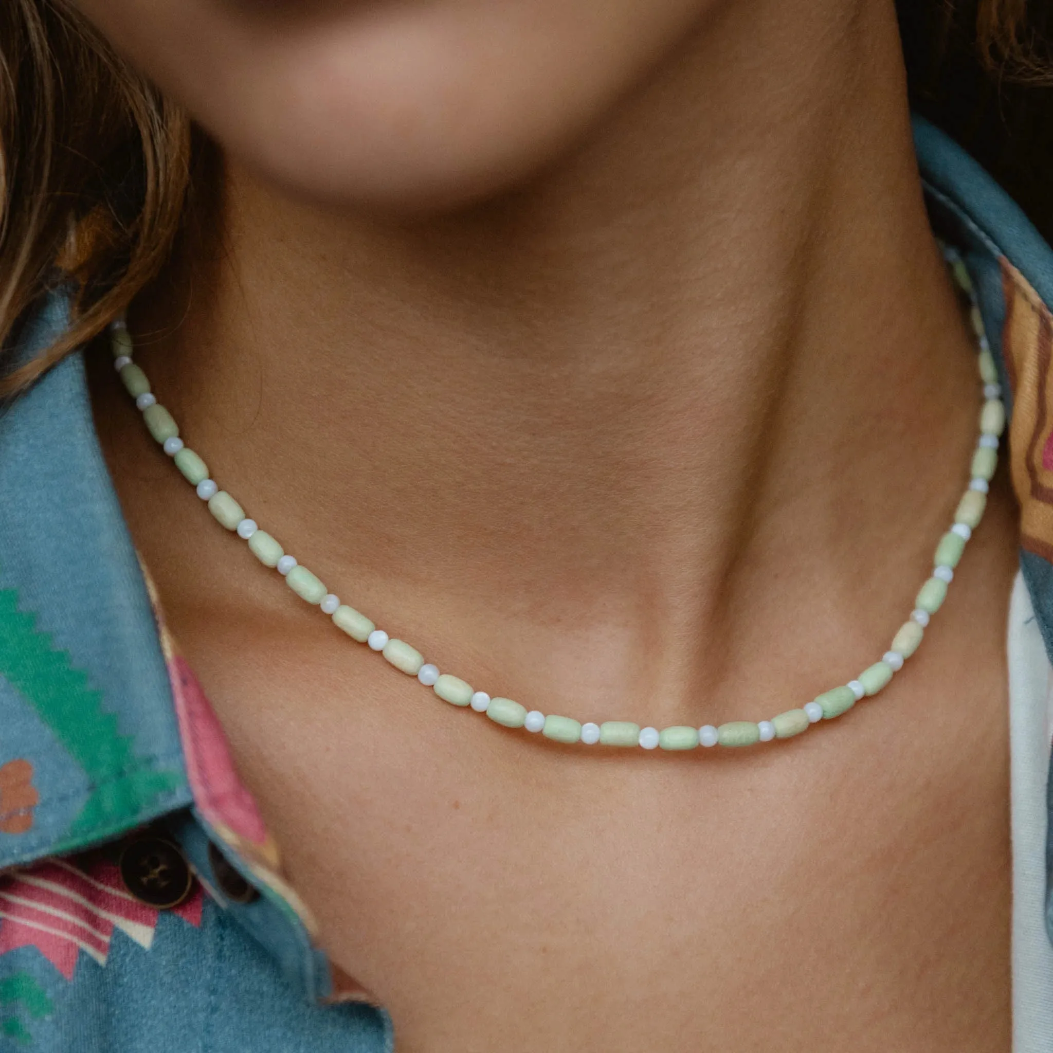 Kilauea Wood Beaded Necklace