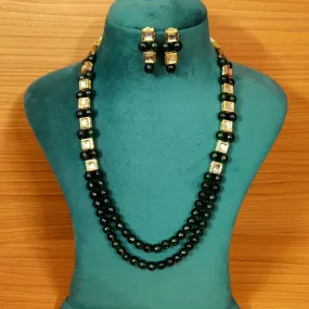KUNDAN MEENAKARI GREEN ONYX ETHNIC NECKLACE SET
