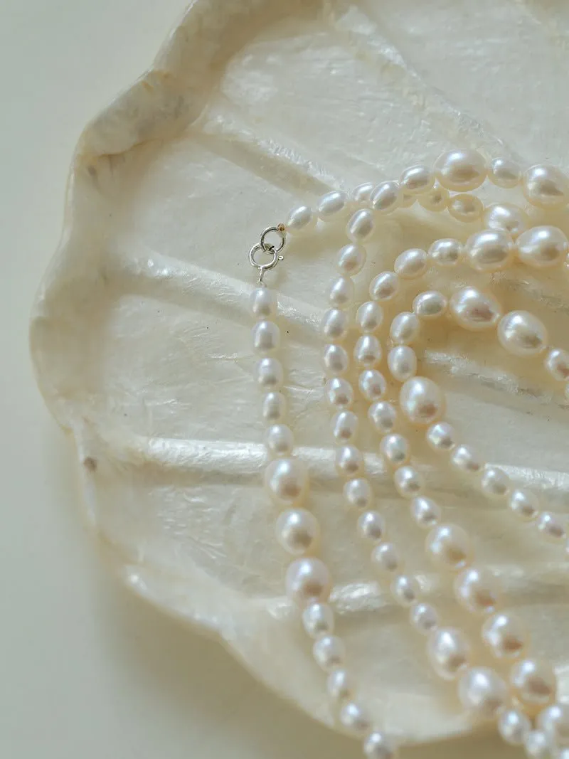 Large and Small Pearls Spliced Extra Long Pearl Necklace-Large Pearl Style