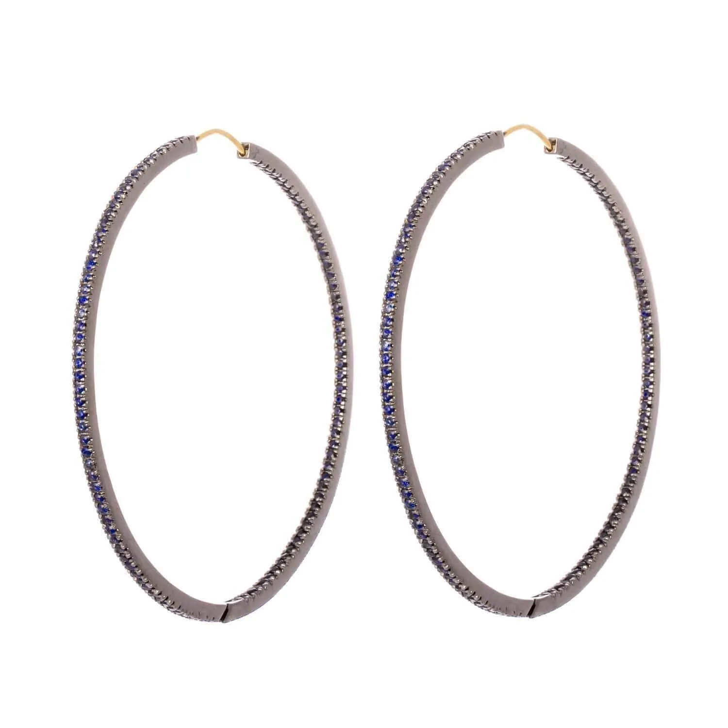 Large Sapphire Hoop Earrings