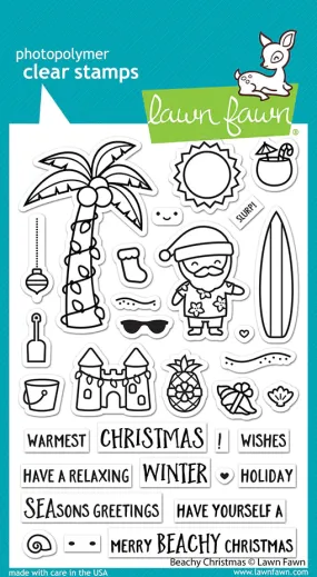 Lawn Fawn - beachy christmas - clear stamp set