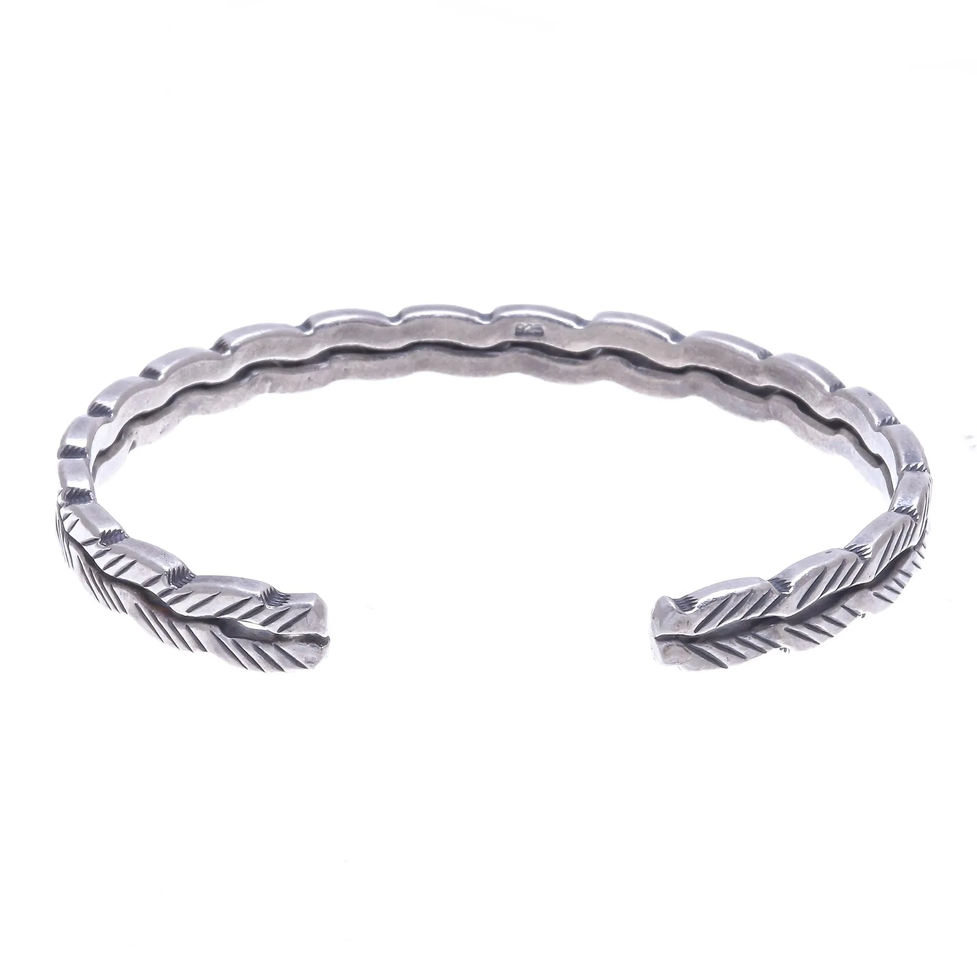 Leaf Trail Thai Hill Tribe Sterling Silver Cuff Bracelet