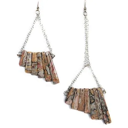 Leopard Jasper Mismatch Earrings