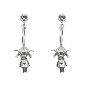Lil Drop Hoop Earrings in Silver