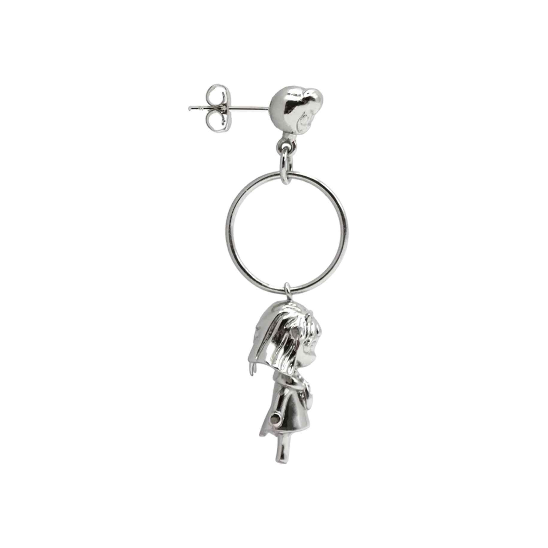 Lil Drop Hoop Earrings in Silver