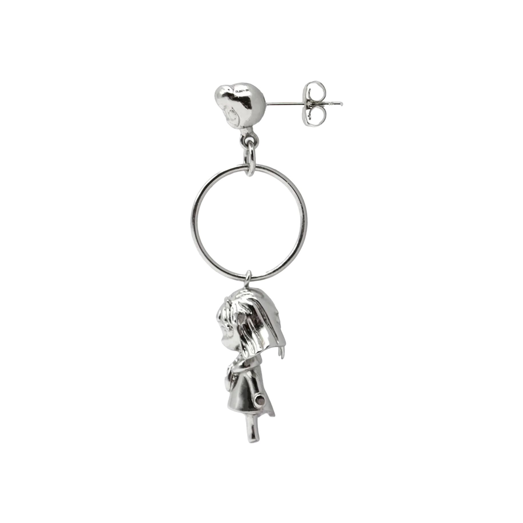 Lil Drop Hoop Earrings in Silver