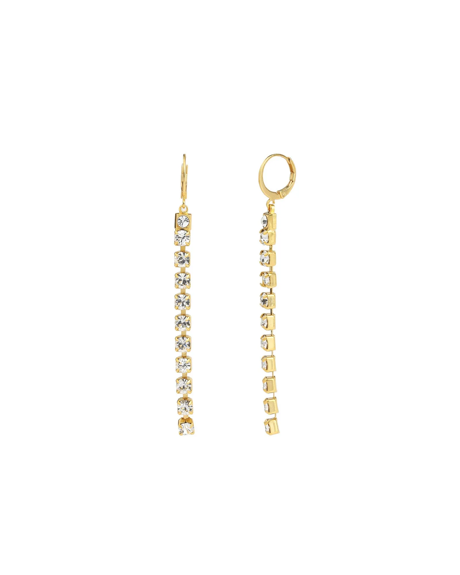 Long Medium Crystal Drop Hooks