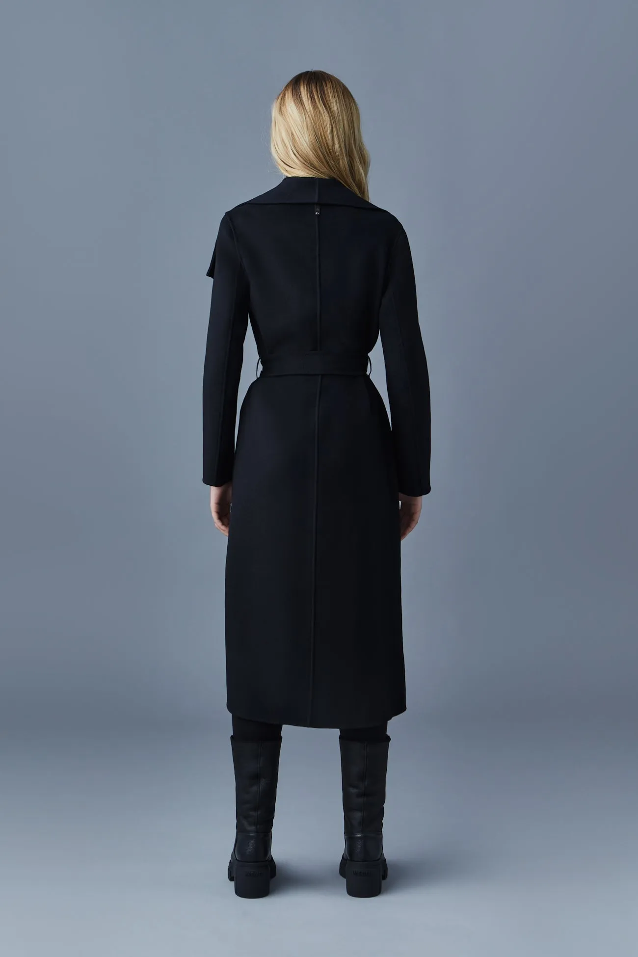 Mackage Mai-CN Light Wool Wrap Coat Black