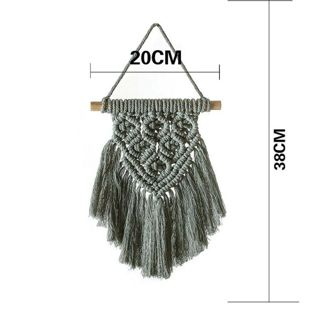 Macrame Bohemian Wall Hanging | Boho Chic Style Woven Tassel Tapestry Home Decor