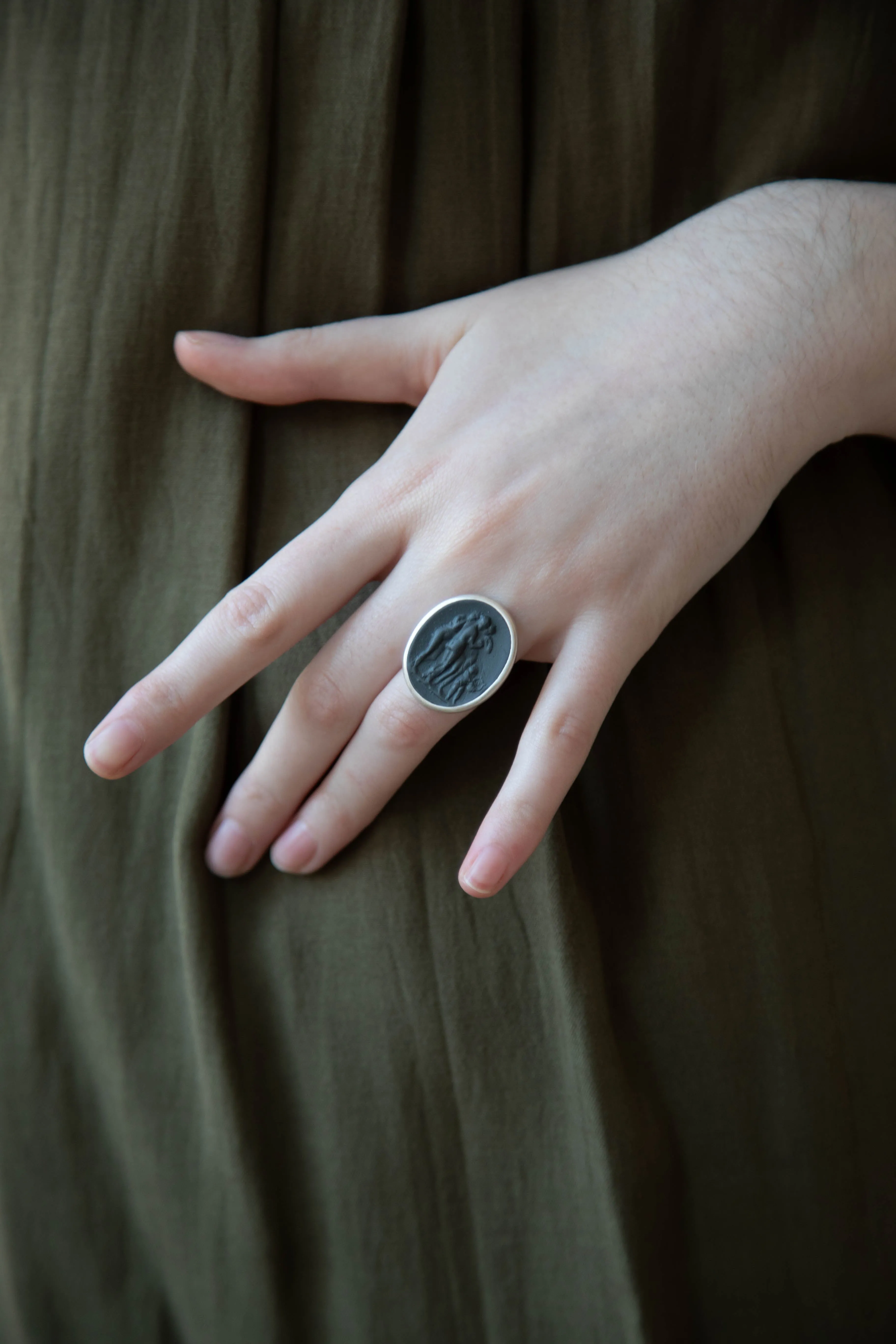 Marcie McGoldrick | Three Graces Ring in Onyx & Silver