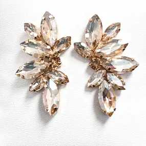 Marley - Rhinestone Statement Stud Earrings (Topaz)