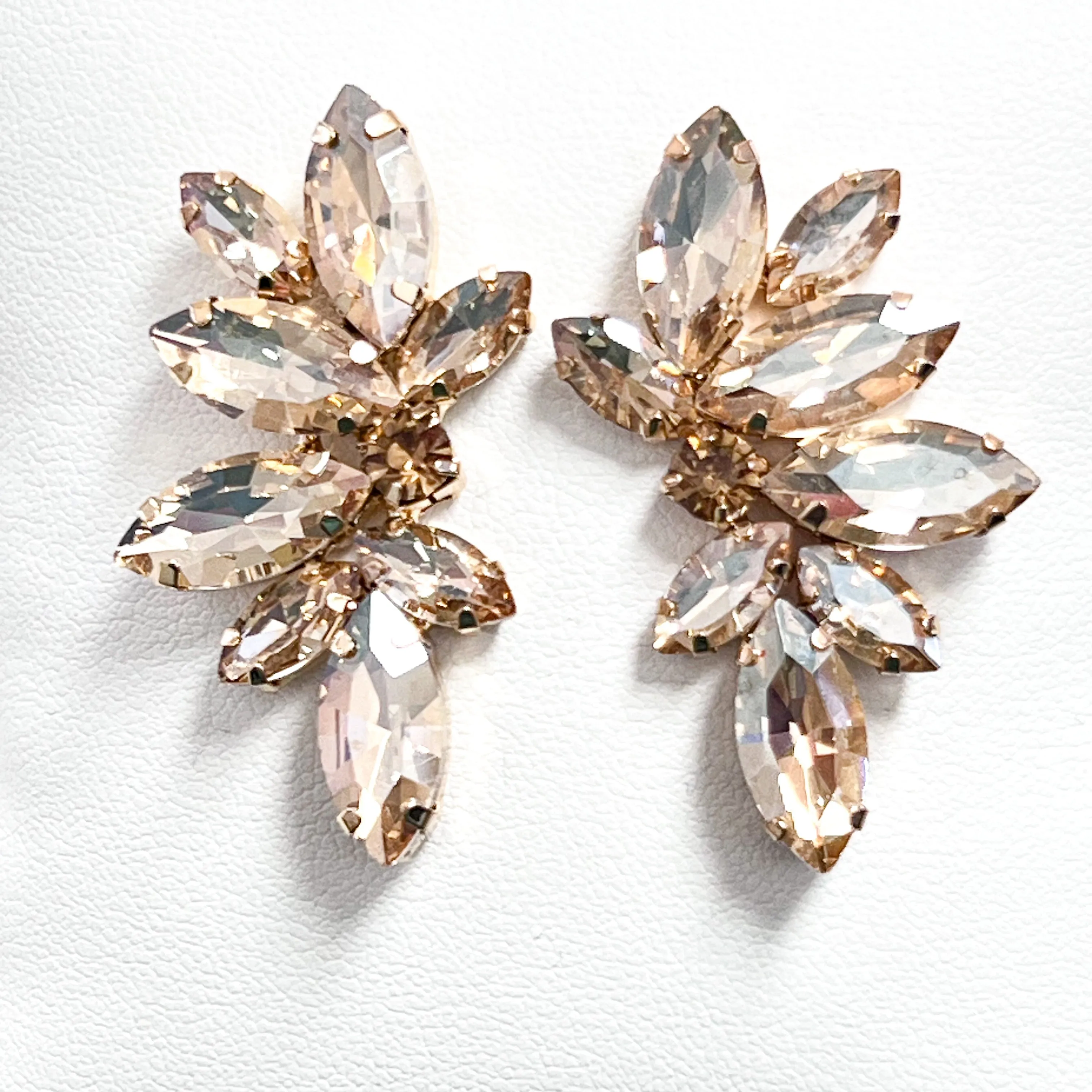 Marley - Rhinestone Statement Stud Earrings (Topaz)
