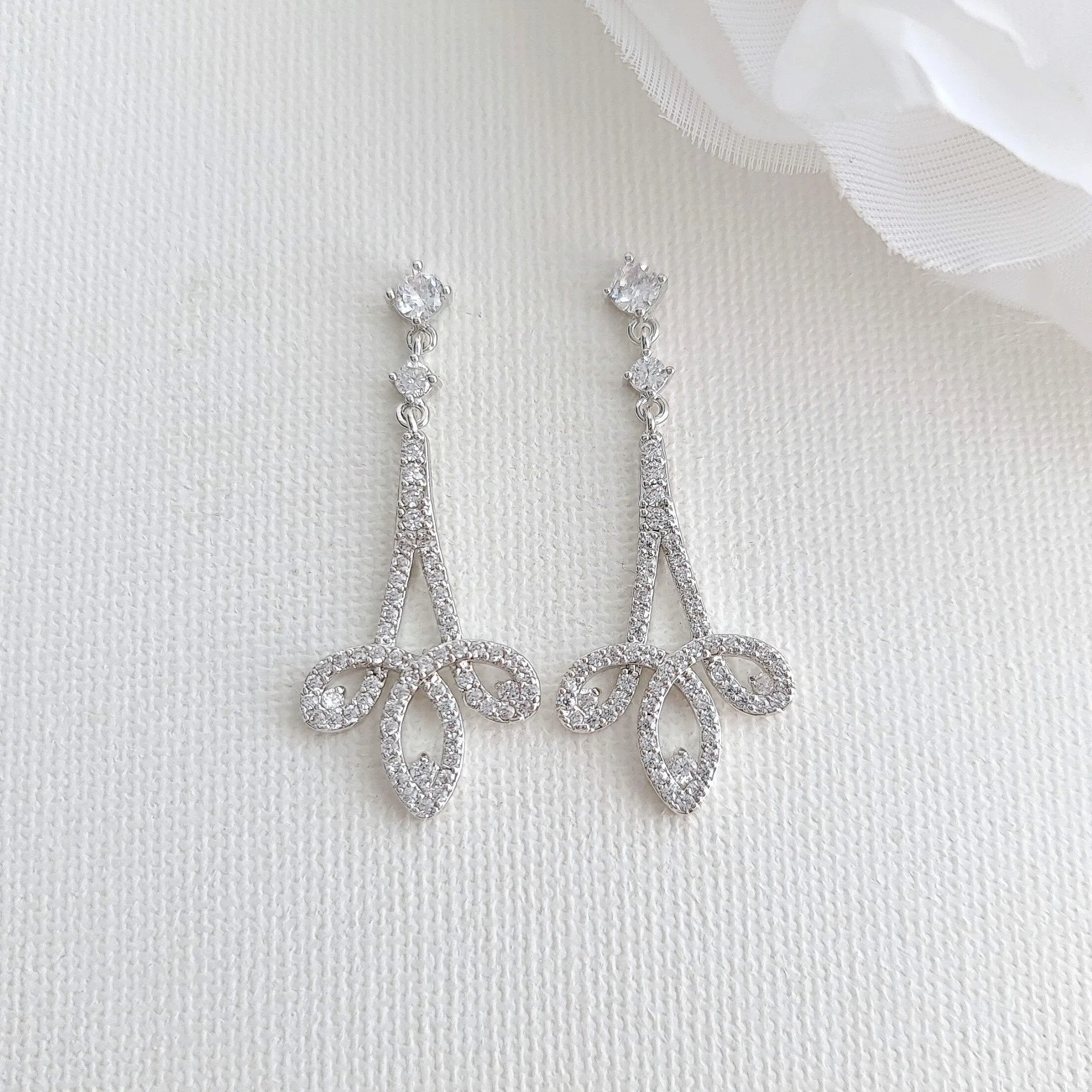 Modern Rose Gold Wedding Jewelry Set for Brides-Allison