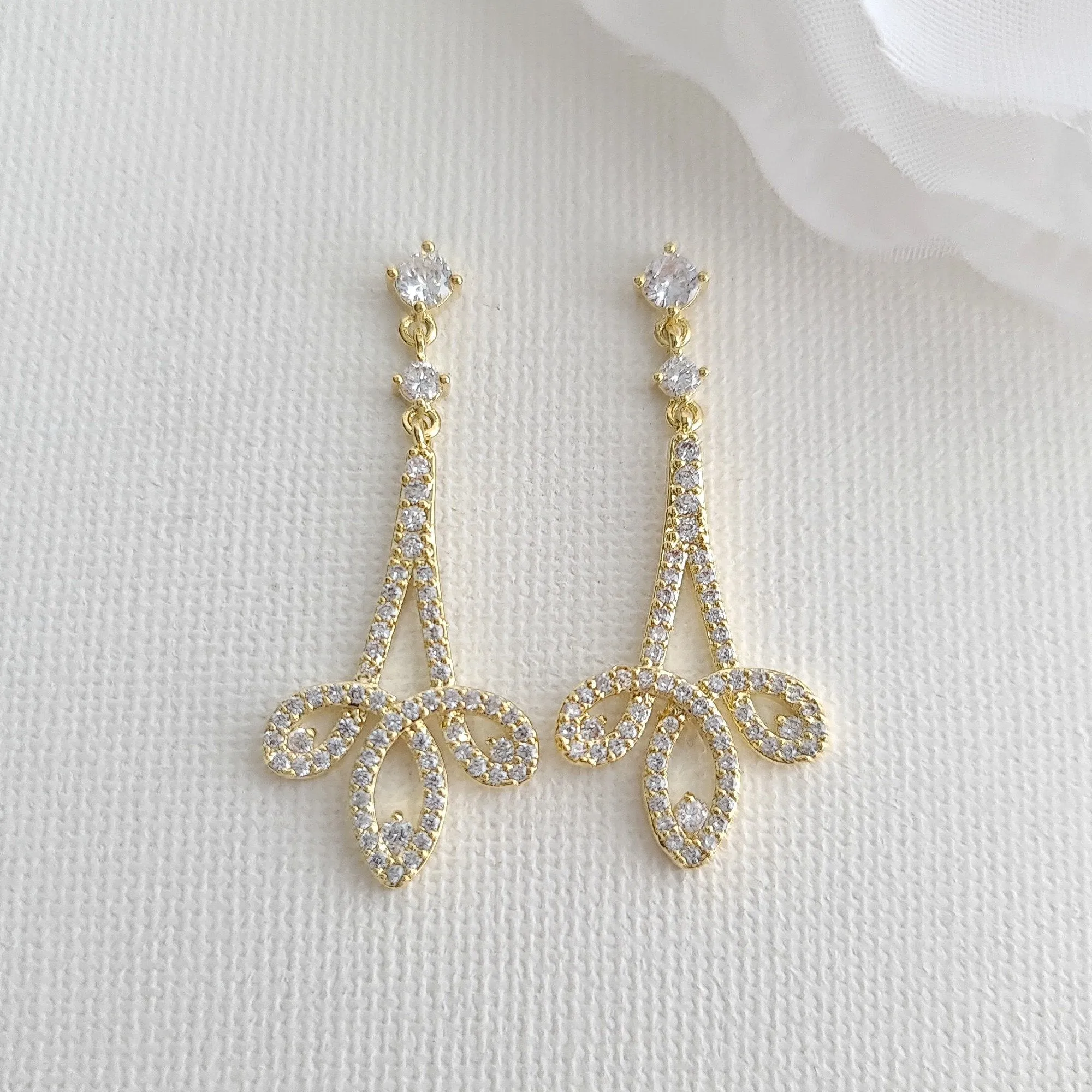 Modern Rose Gold Wedding Jewelry Set for Brides-Allison
