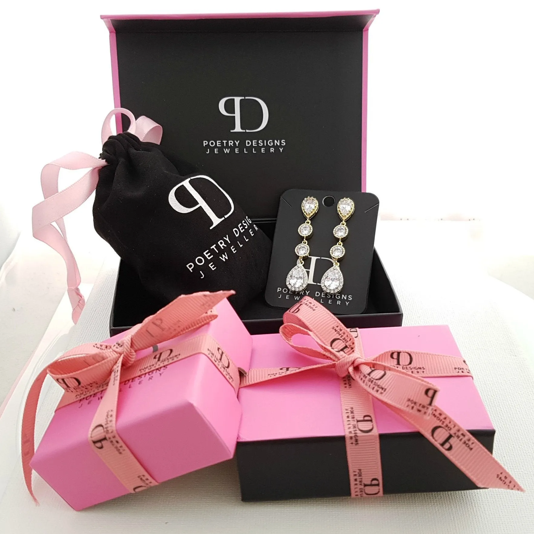 Modern Rose Gold Wedding Jewelry Set for Brides-Allison