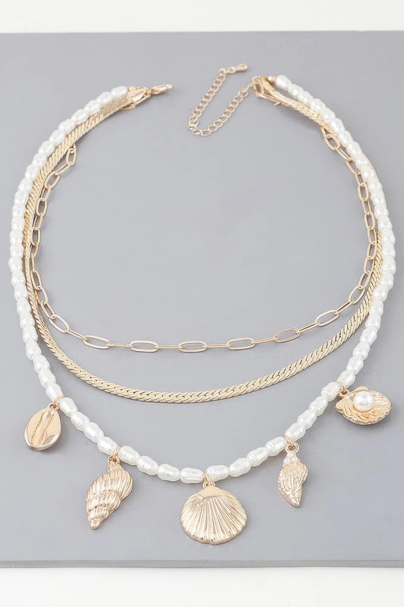 Multi Seashell Charm Necklace