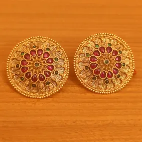 MULTICOLOUR KEMPU STONE GOLD PLATED STUDS