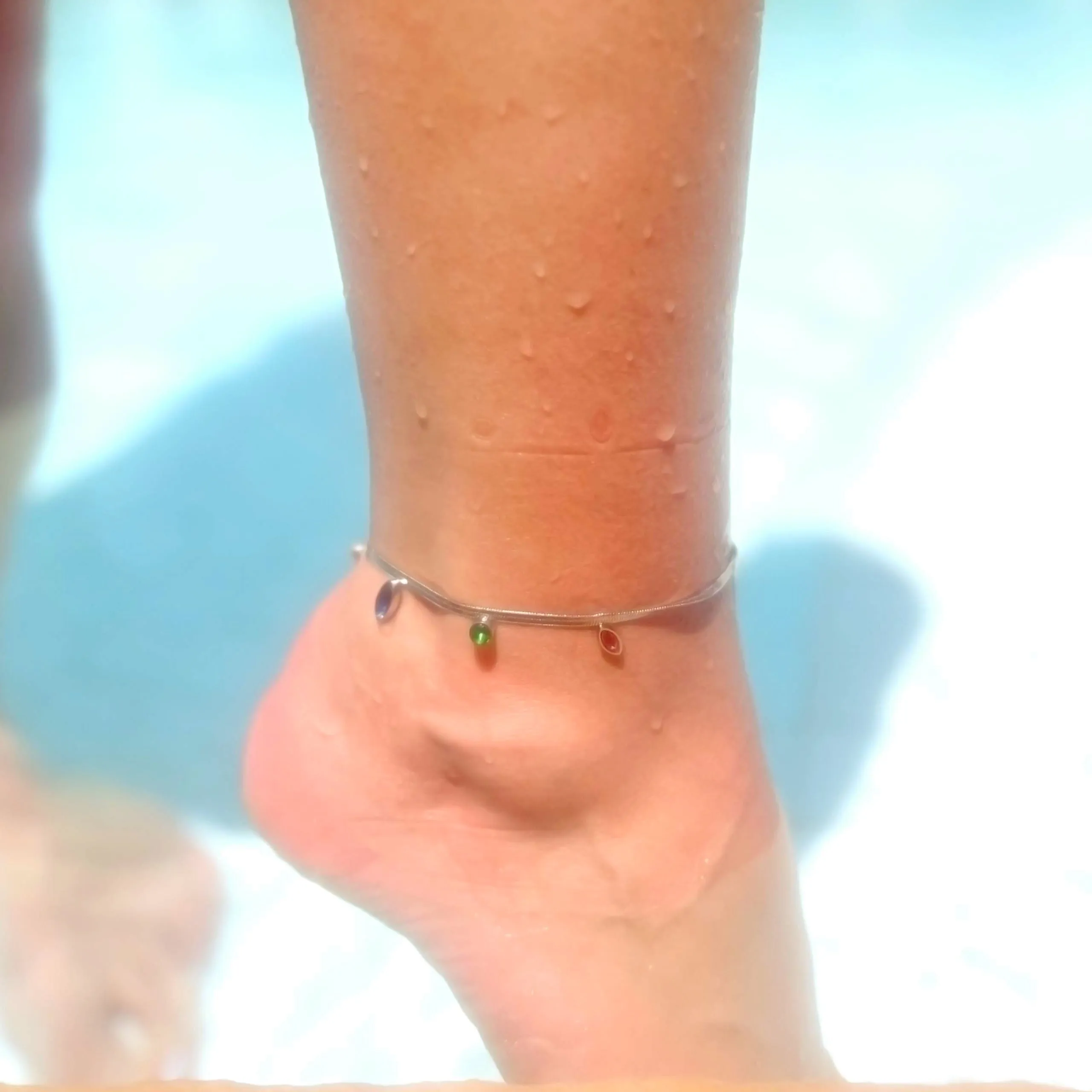 Nala Silver Jewelled Ankle Chain