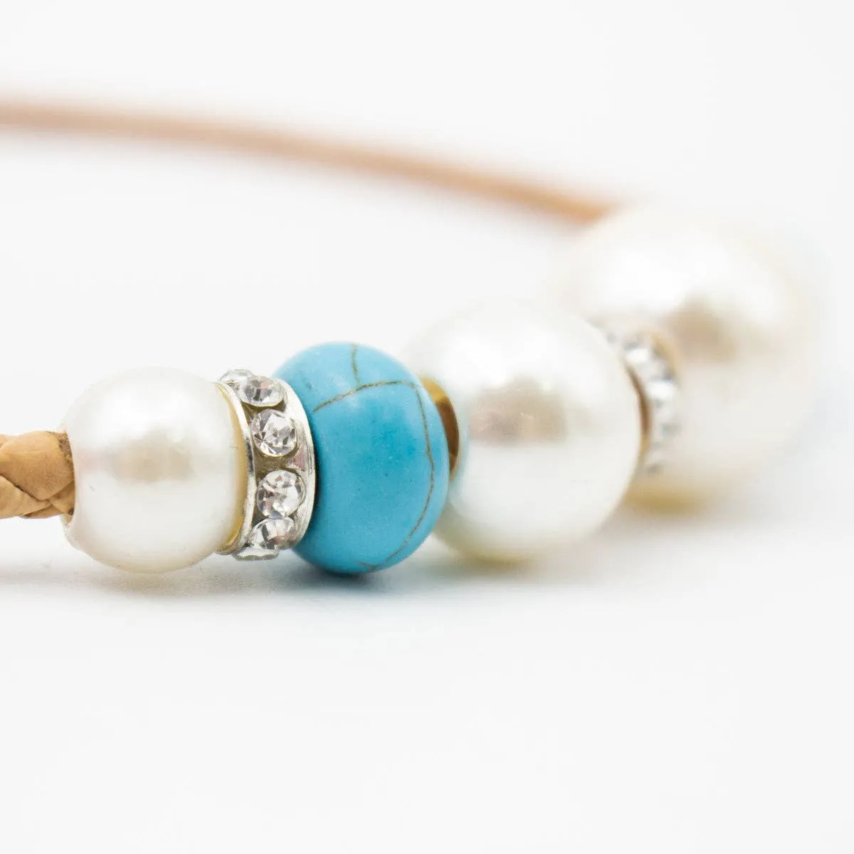 Natural cork  Azure Tassel cork necklace SET-069