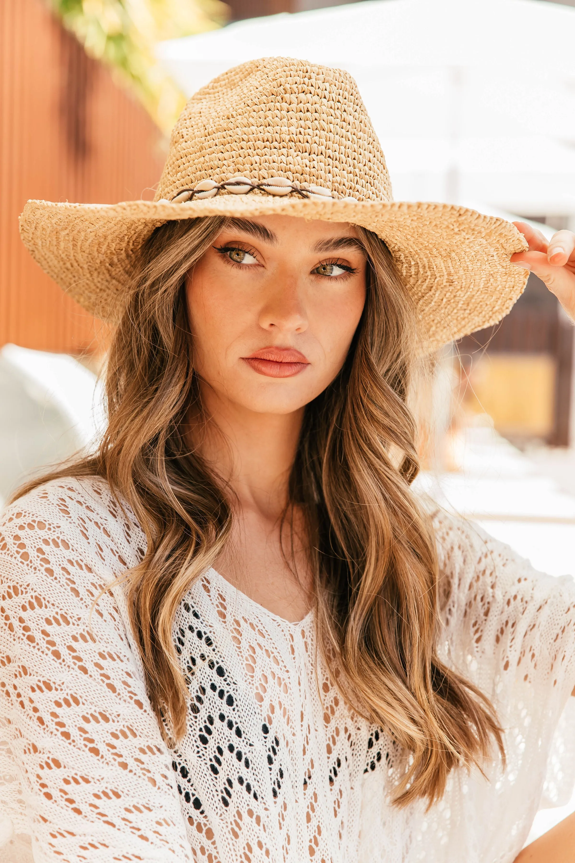 NEW!! Coastal Cowgirl Hat with Shell Trim