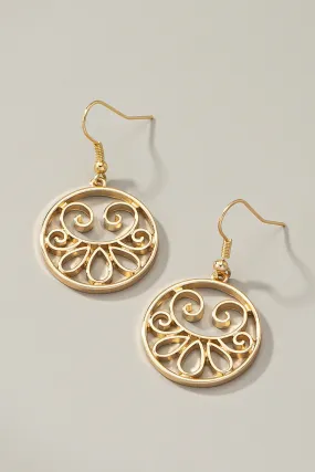 Openwork dangling circle drop earrings