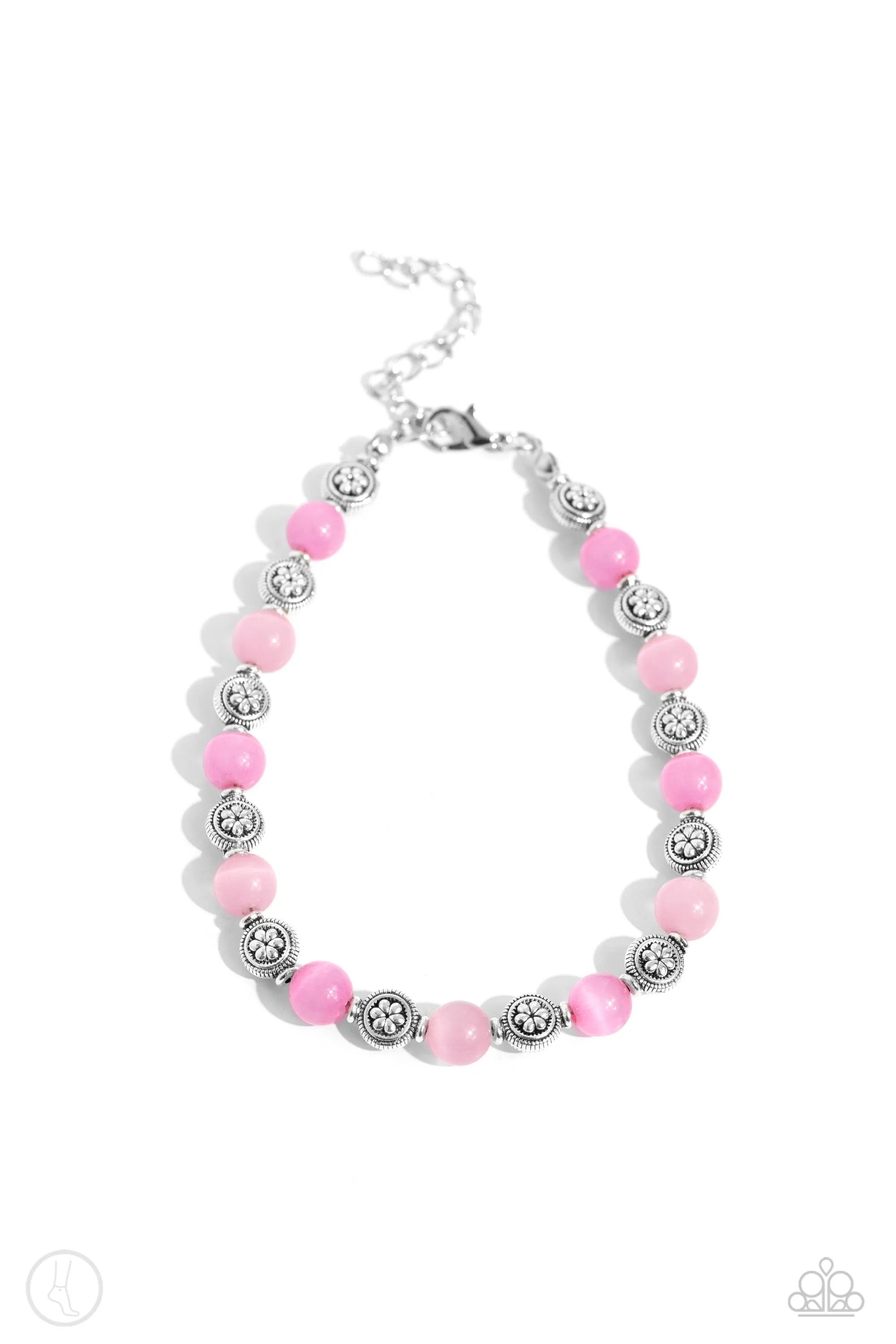 Paparazzi Beachy Bouquet Pink Anklet Bracelet