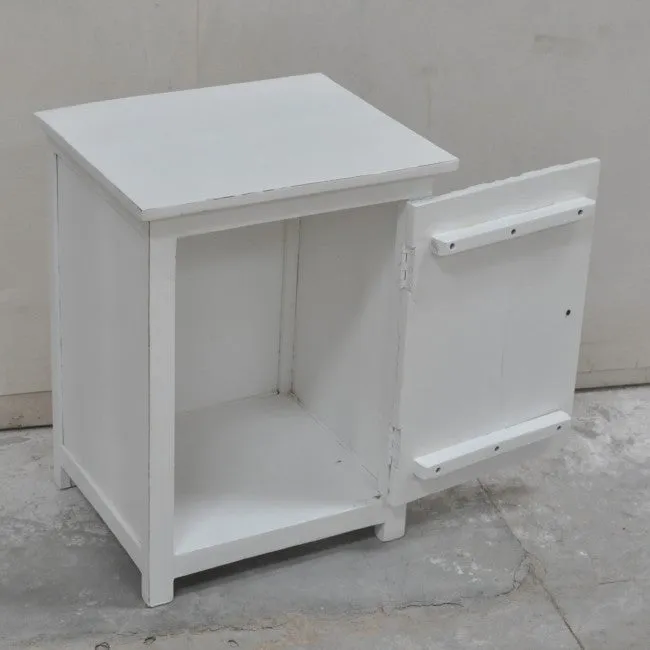 PARIS Carved Pair of Bedsides White with Blue Door C