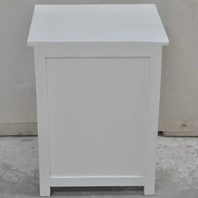 PARIS Carved Pair of Bedsides White with Blue Door C