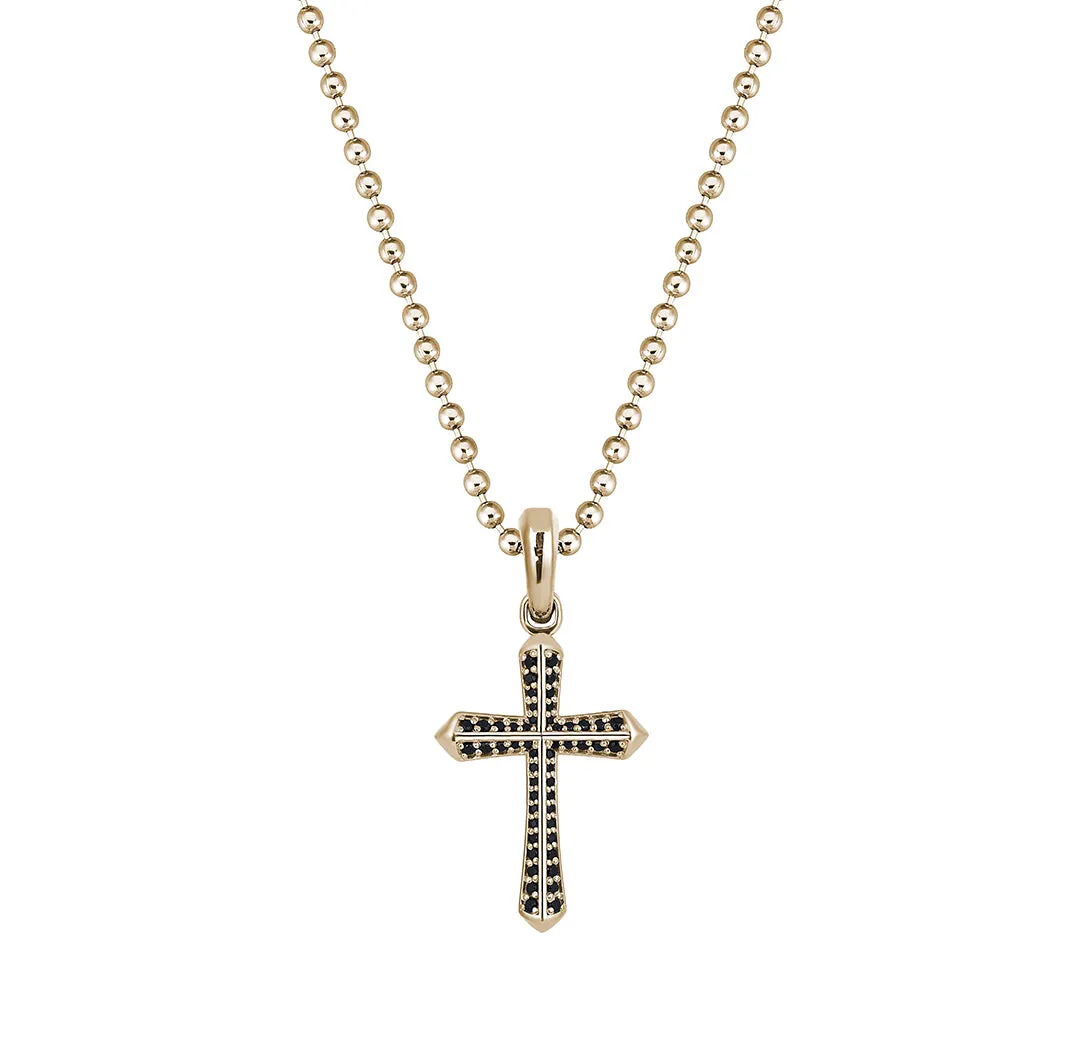 Paved Cross Pendant in Gold
