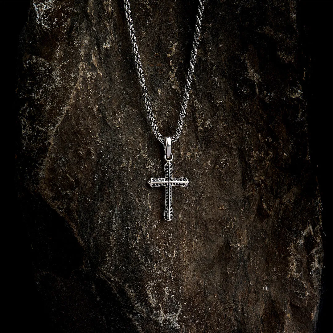 Paved Cross Pendant in Gold